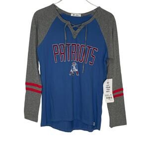 47 Brand NE Patriots NWT Arch Out Frankie Lace Long Sleeve T-shirt size: small